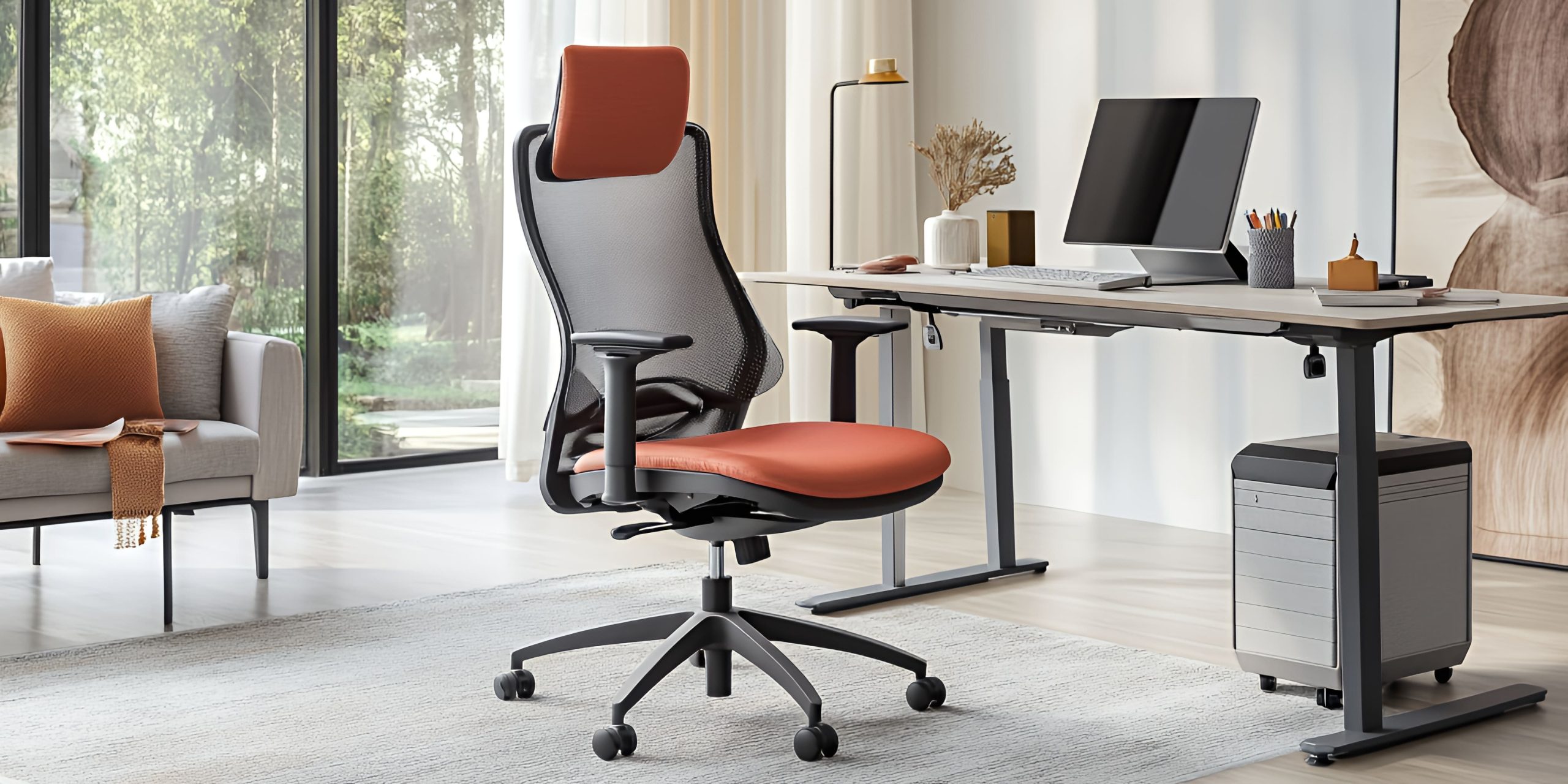 Ergonomic boss chair office furniture with 4D armrests and lumbar adjustment for long workdays